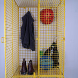 Children's Yellow Double Metal Locker with Four Compartments