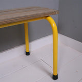 Children's Large French Wooden Bench with Metal Legs