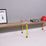Children's Large French Wooden Bench with Metal Legs