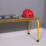 Children's Large French Wooden Bench with Metal Legs