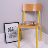 Children's Vintage Yellow Metal Legged Chairs