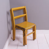 Children's Vintage Yellow Wooden Stackable Chairs