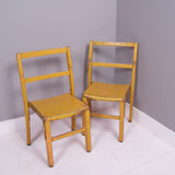 Children's Vintage Yellow Wooden Stackable Chairs