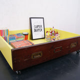 Children's Yellow Storage Drawer on Castors