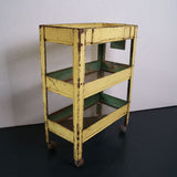 Children's Yellow Industrial Storage Trolley on Castors