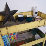 Children's Yellow Industrial Storage Trolley on Castors