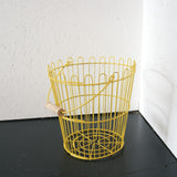 Children's Yellow Wire Storage Basket with Handle