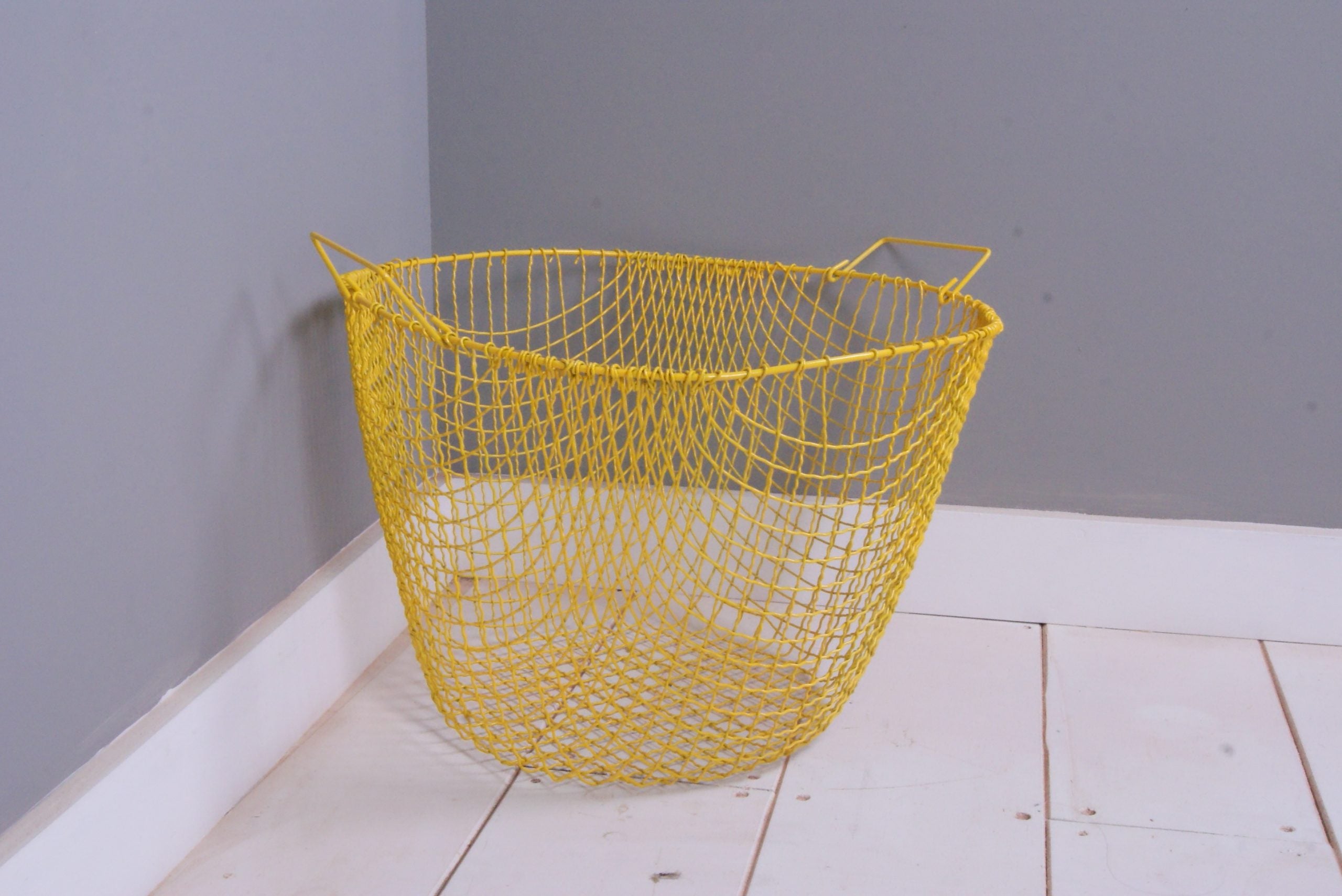 Children's Yellow Wire Storage Basket