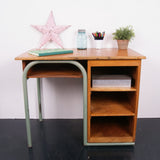 Children's French Mid Century Wooden Desk with Tubular Frame