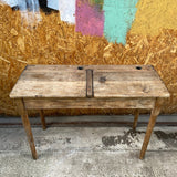 Double Oak School Desk with Lift up Lids