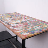 School Lab Bench with Paint Splattered Top