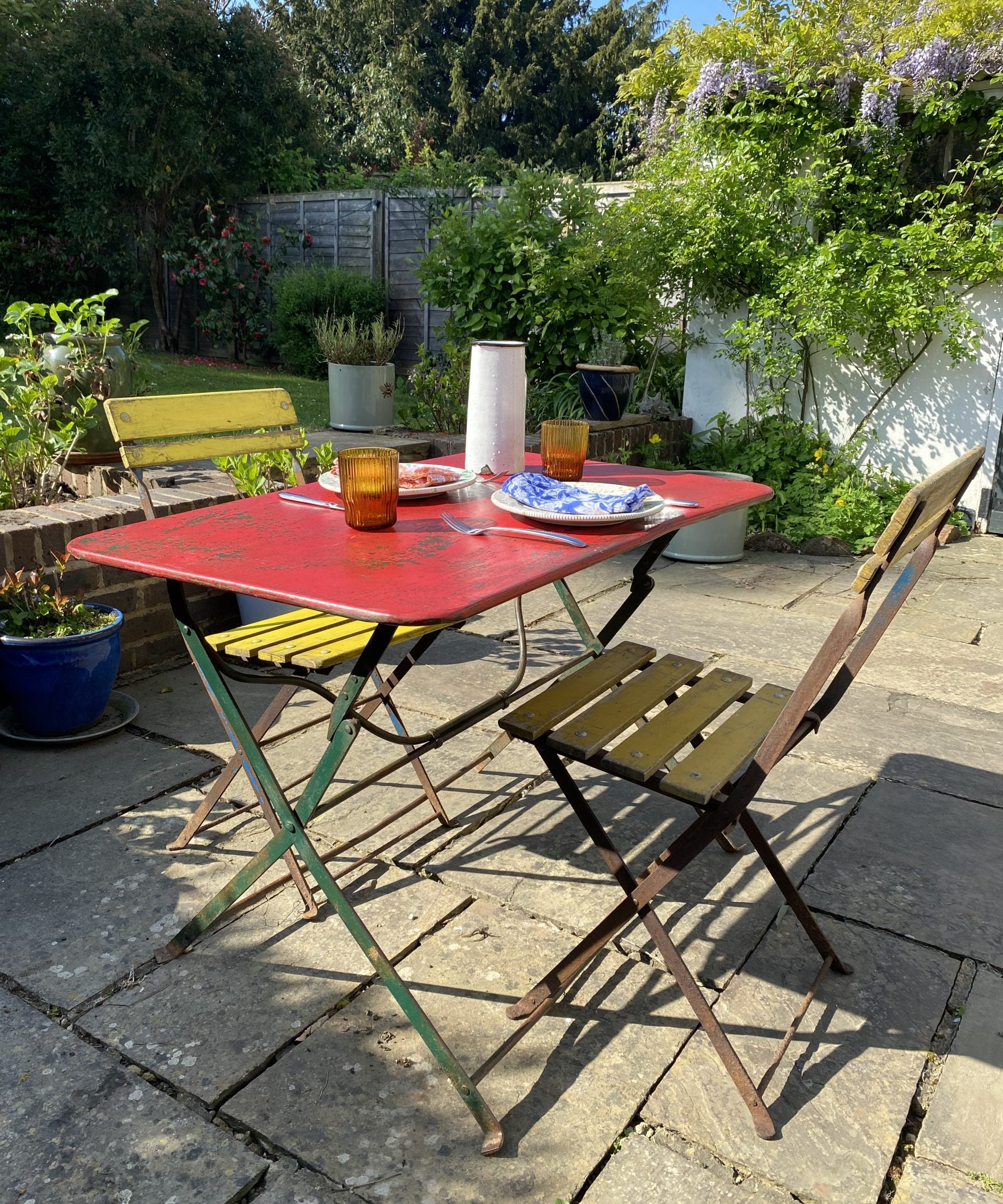 red-yellow-garden-bistro-set