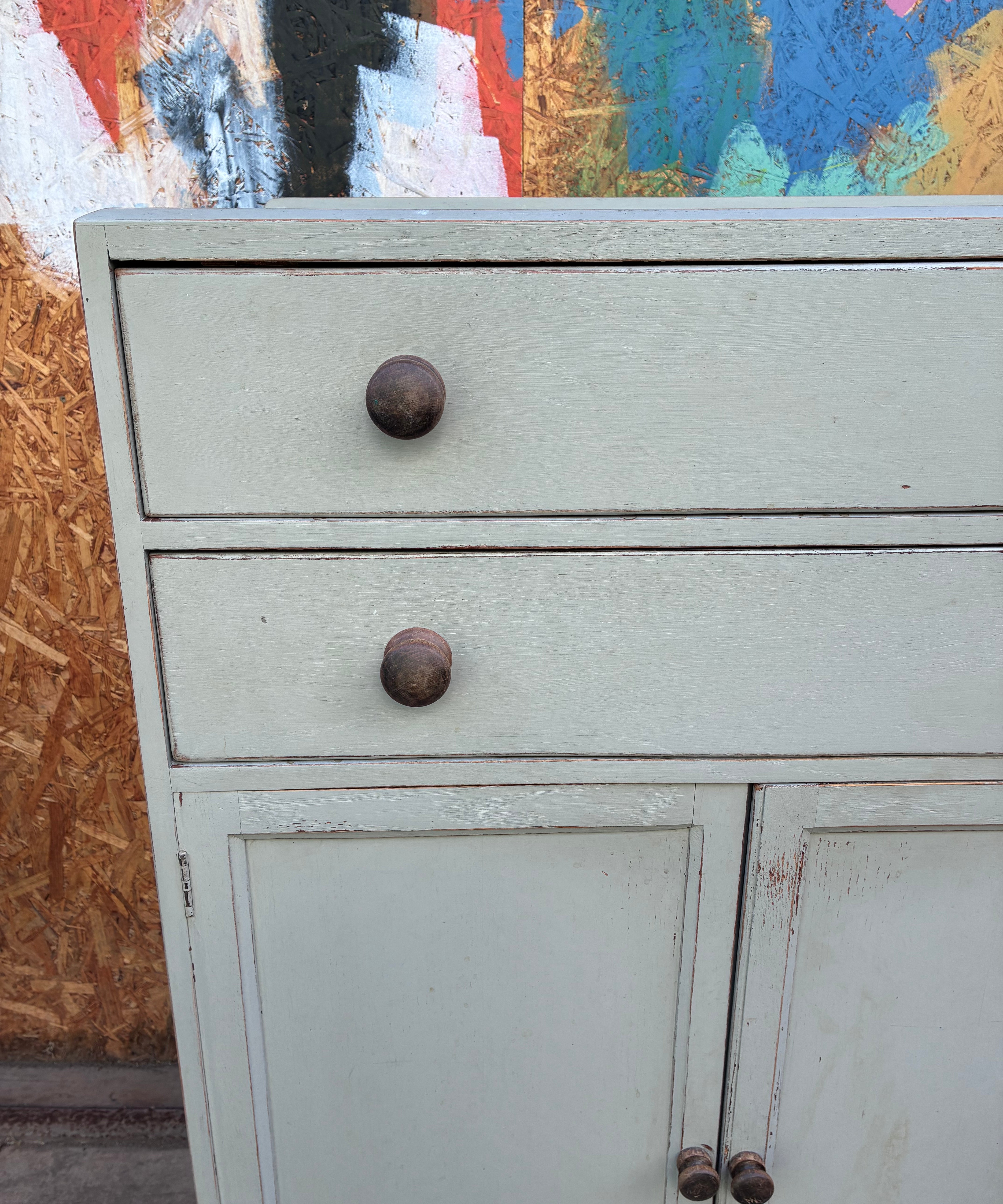 Wooden Cupboard with Drawers