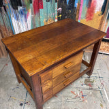 Wooden Table/Island with Drawers