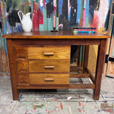 Wooden Table/Island with Drawers