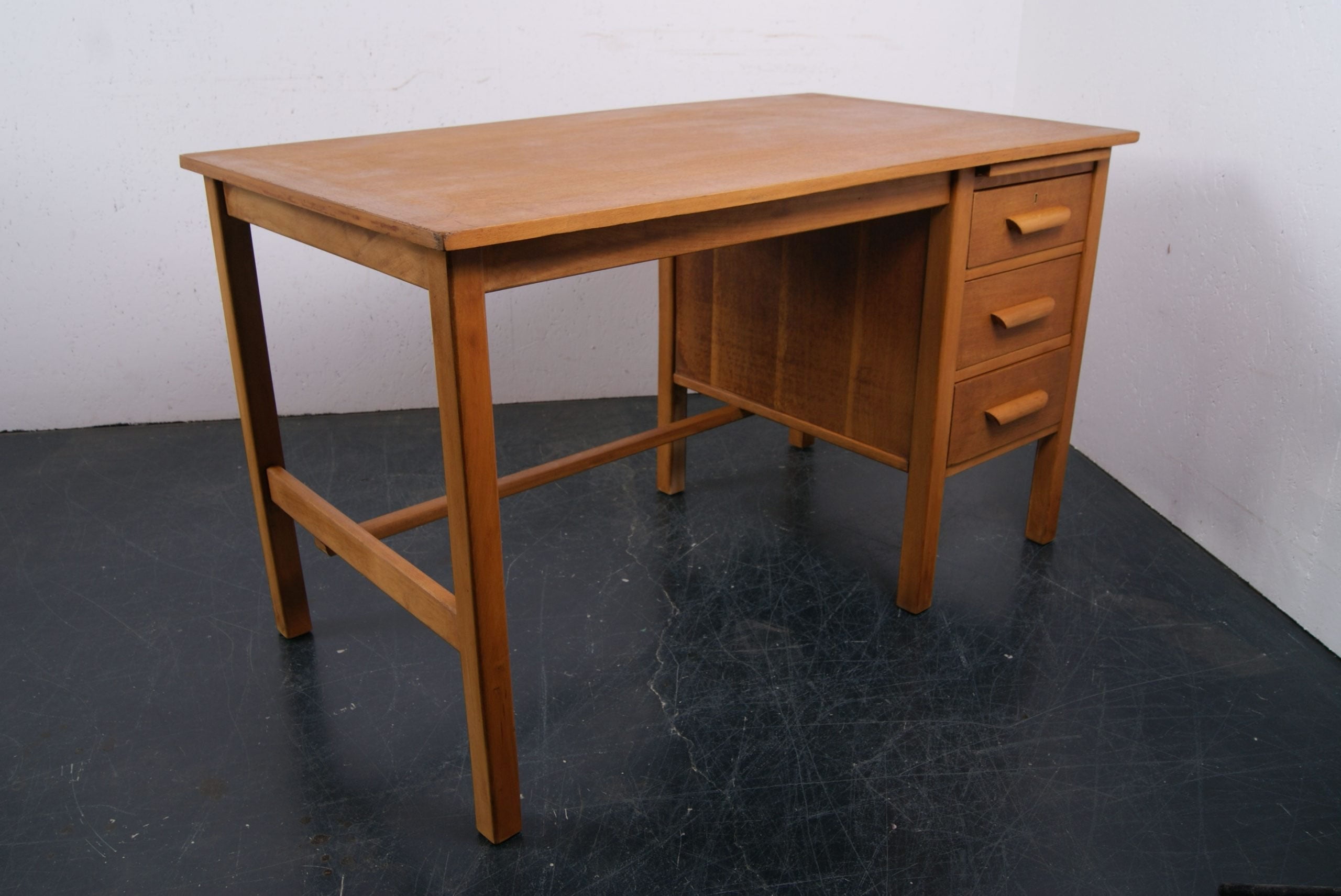 Wooden Teachers Desk with Three Drawers